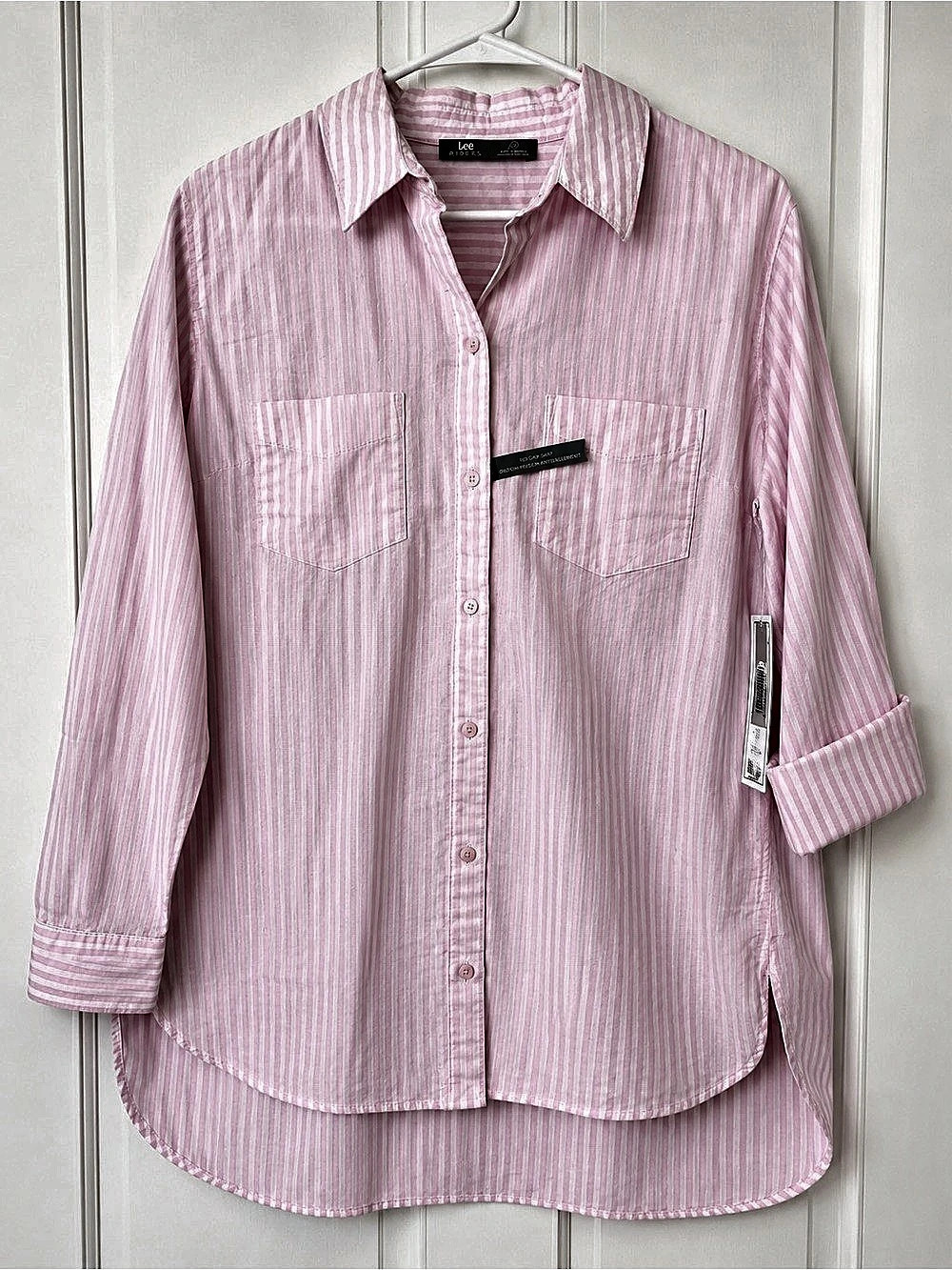 Lee Riders Pink & White Striped Button Down NWT